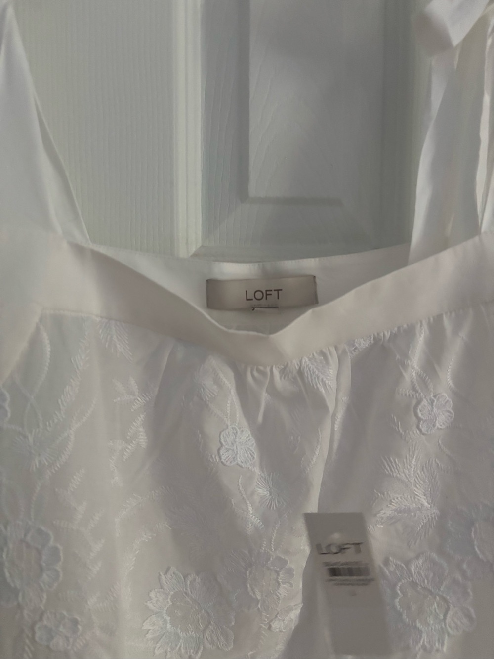 LOFT White Floral Embroidered Camisole